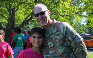 Posing with the General