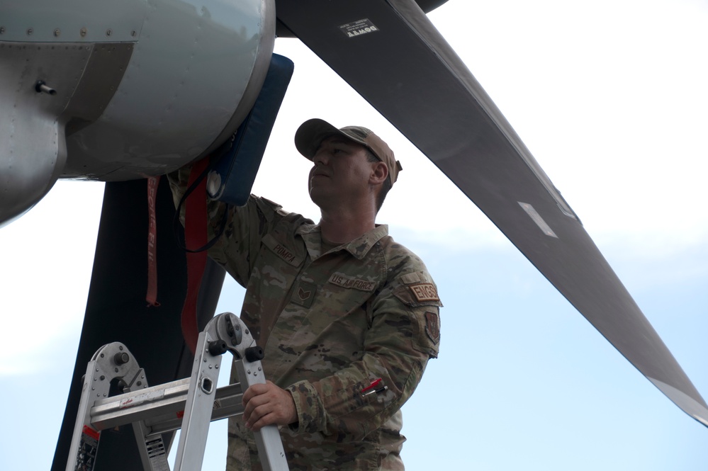 Maintainer performs preflight inspection