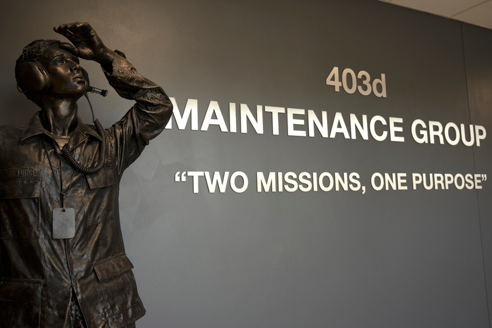 403rd Maintenace Group lobby highlights unit identity