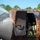 Gulfport CRTC Live Fire Training Exercise Firefighters in full protective gear and SCBA (self-contained breathing apparatus) are conducting a training exercise inside a mock aircraft fuselage. The heavily rusted and fire-scorched training prop simulates an aircraft cabin, with water being sprayed from the exterior on the left side. This appears to be an aircraft rescue and firefighting (ARFF) training drill at an outdoor training facility.