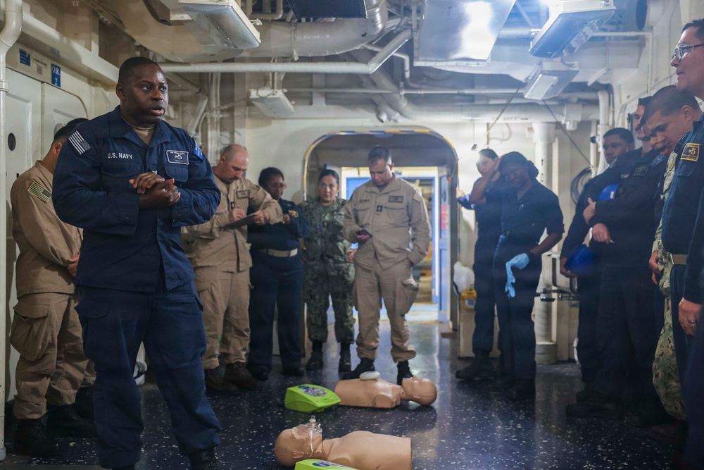 USS Bataan (LHD 5) Medical Department Conducts CPR Training
