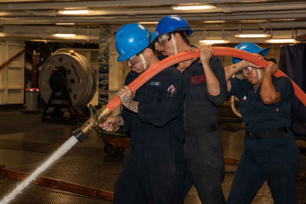 George Washington Sailors Conduct Anchoring Evolution