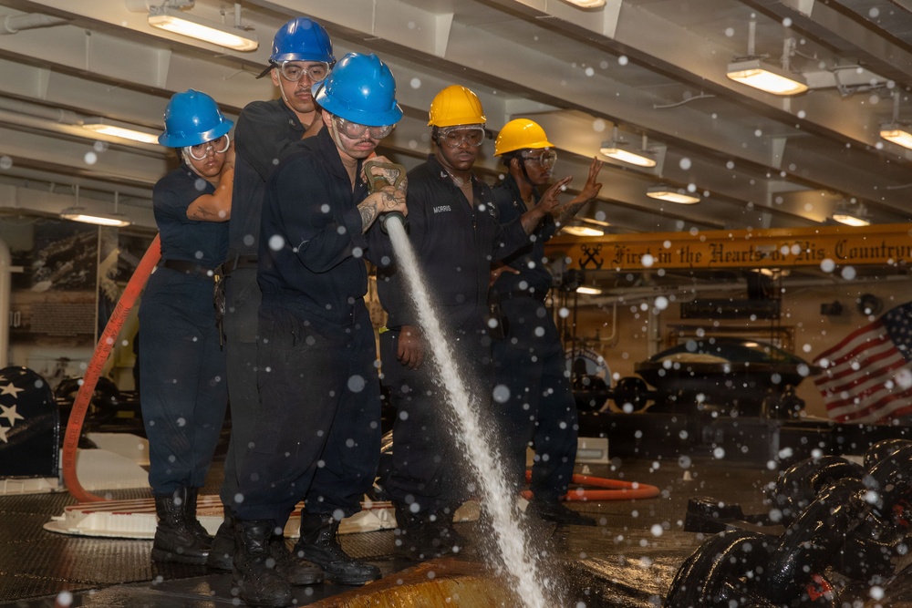 George Washington Sailors Conduct Anchoring Evolution