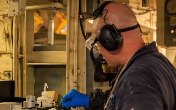 Fuel Testing aboard USS Gonzalez