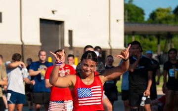 U.S. Airman run 5k in celebration of 250 years of The United States