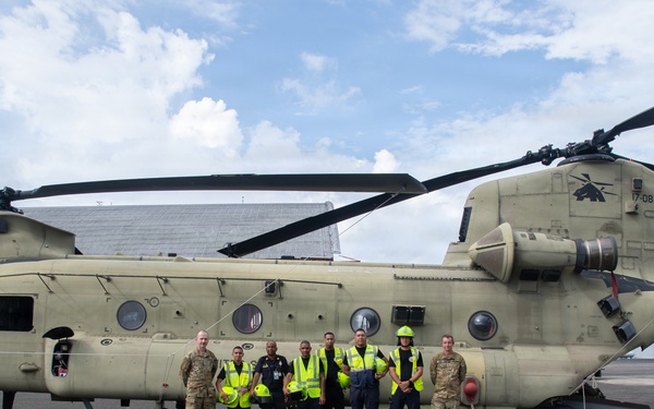 Panamanian firefighters receive CH-47 orientation during PANAMAX26
