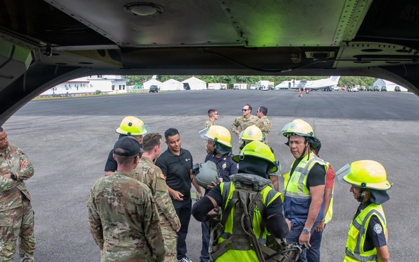 Panamanian firefighters receive CH-47 orientation during PANAMAX26