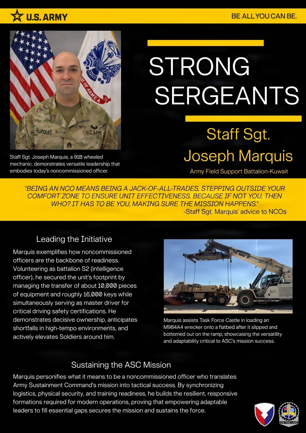 Strong Sergeants of ASC spotlight Staff Sgt. Marquis