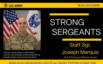 Strong Sergeants of ASC spotlight Staff Sgt. Marquis