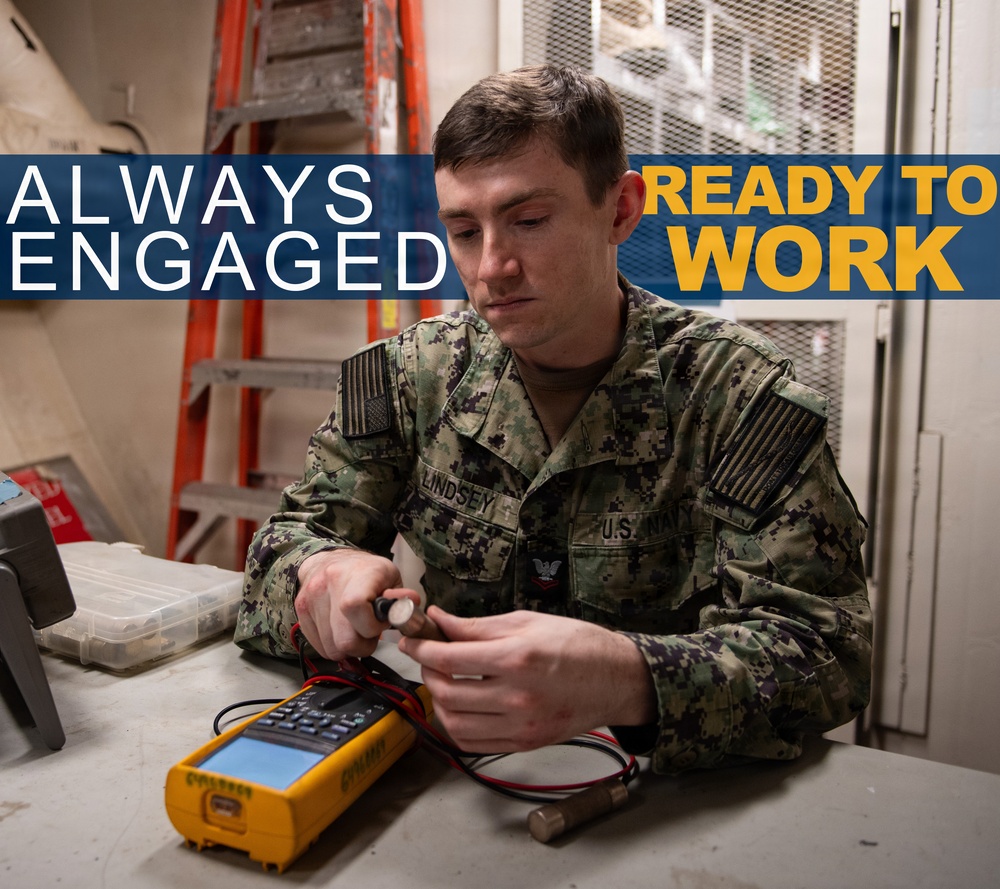 USS John C. Stennis (CVN 74) recognizes ETN2 Lindsey