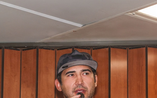 Former SEAL speaks aboard board USS Bataan