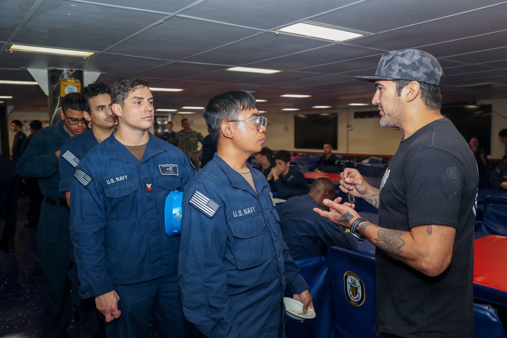 Former SEAL speaks aboard USS Bataan