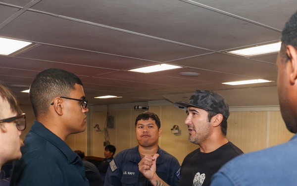Former SEAL speaks aboard board USS Bataan