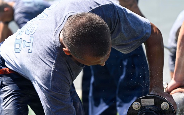 Training Center Cape May Recruits Complete Damage Control Pipe Patching Training
