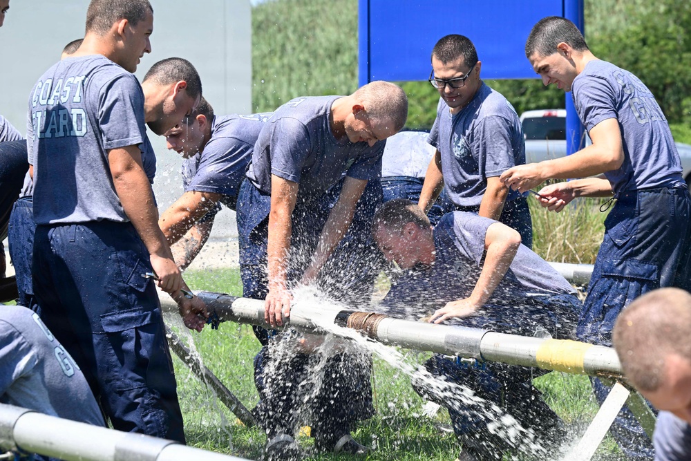 Training Center Cape May Recruits Complete Damage Control Pipe Patching Training