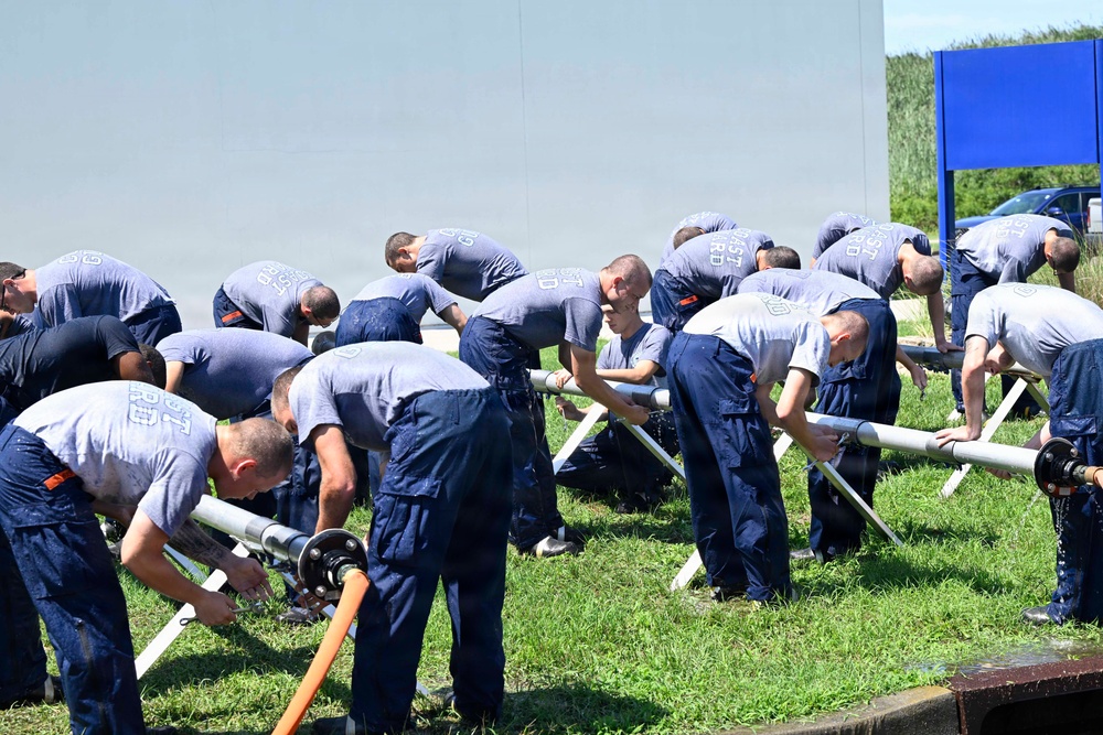 Training Center Cape May Recruits Complete Da,age Control Pipe Patching Training