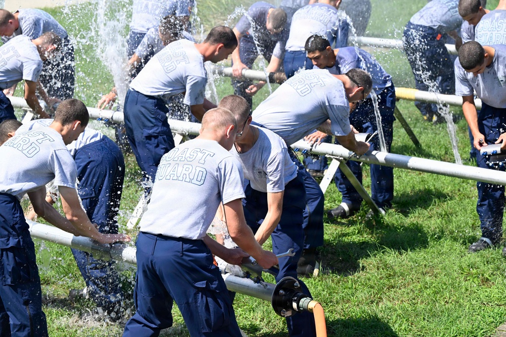 Training Center Cape May Recruits Complete Damage Control Pipe Patching Training
