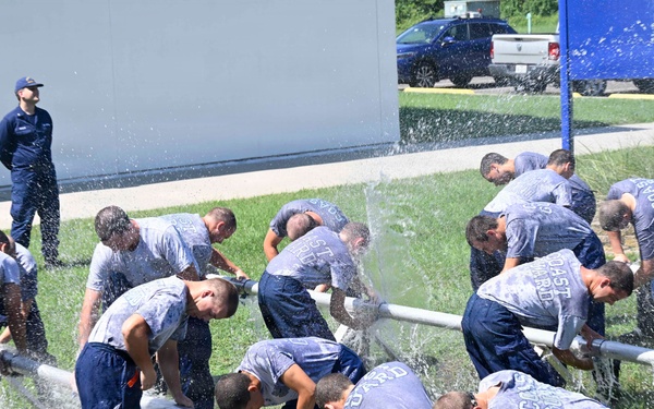 Training Center Cape May Recruits Complete Damage Control Pipe Patching Training