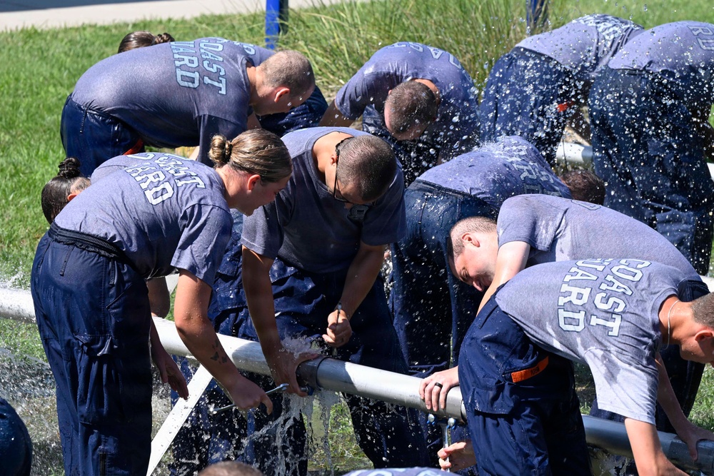 Training Center Cape May Recruits Complete Damage Control Pipe Patching Training