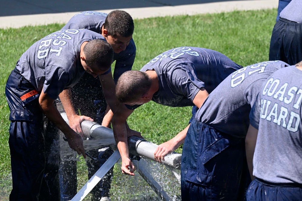 Training Center Cape May Recruits Complete Damage Control Pipe Patching Training
