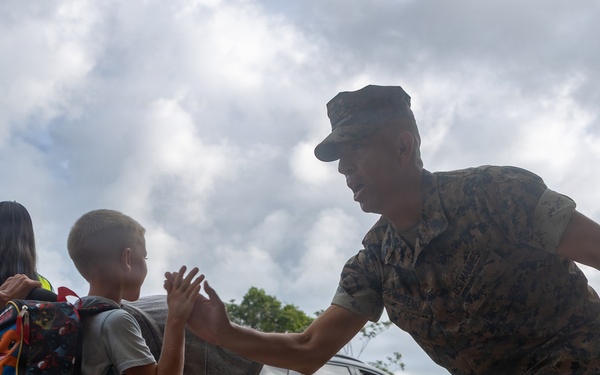 U.S. Marines Welcome Students Back to School at MCBH