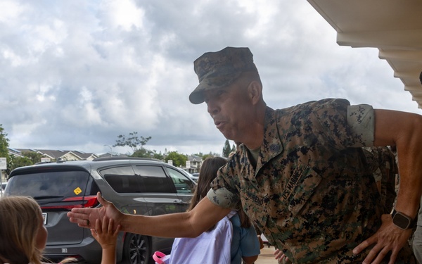 U.S. Marines Welcome Students Back to School at MCBH
