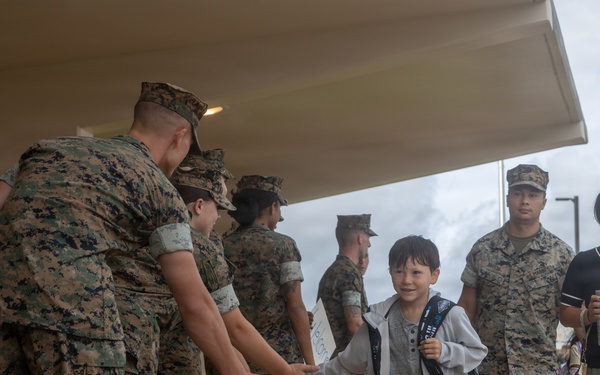 U.S. Marines Welcome Students Back to School at MCBH