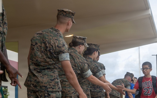 U.S. Marines Welcome Students Back to School at MCBH