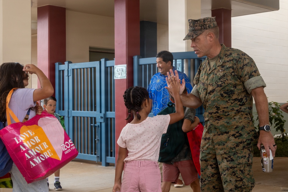 U.S. Marines Welcome Students Back to School at MCBH