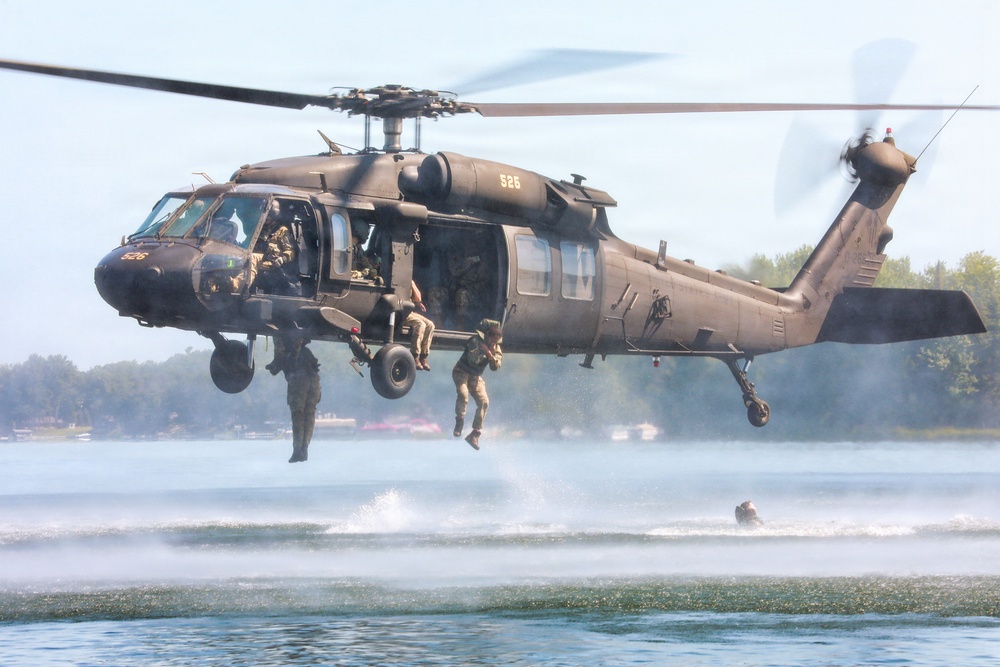 Helocast Training during Northern Strike 26-2 at Camp Grayling
