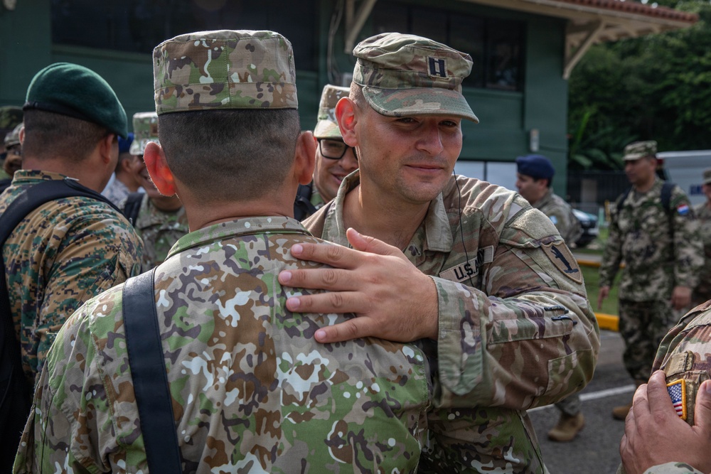 Missouri National Guardsmen greet multinational partners during PANAMAX 2026
