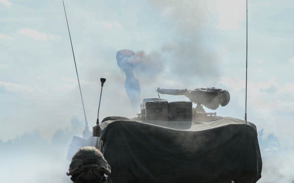 The West Virginia National Guard's 1/201st Field Artillery Battalion conduct fire missions during Northern Strike 26-2