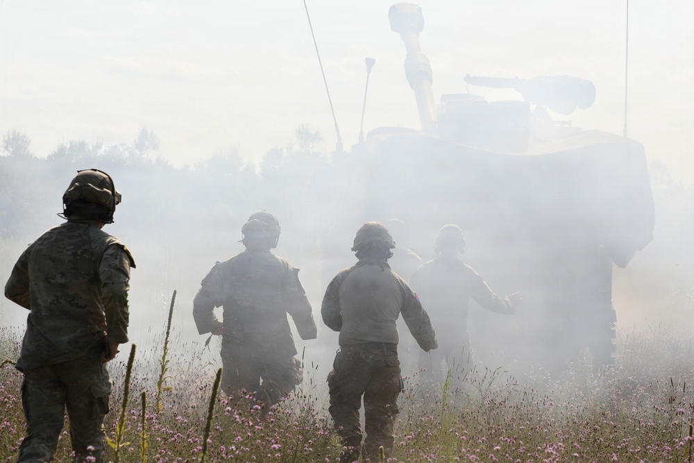The West Virginia National Guard's 1/201st Field Artillery Battalion conduct fire missions during Northern Strike 26-2