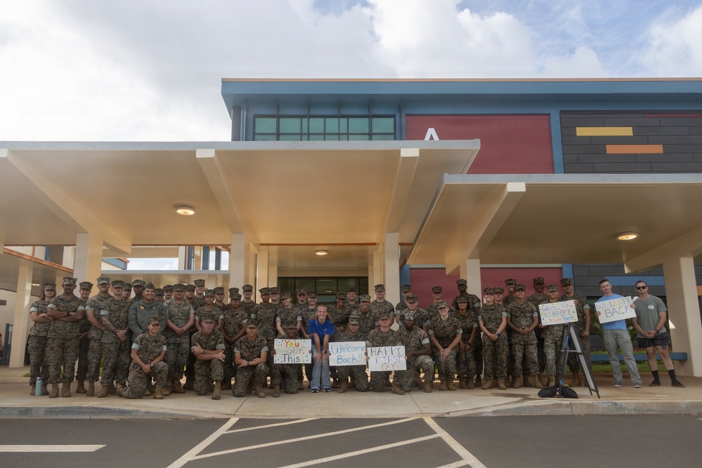 U.S. Marines Welcome Students Back to School at MCBH