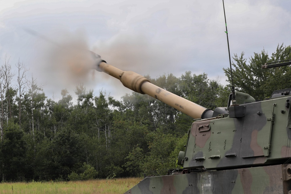 The West Virginia National Guard's 1/201st Field Artillery Battalion conduct fire missions during Northern Strike 26-2