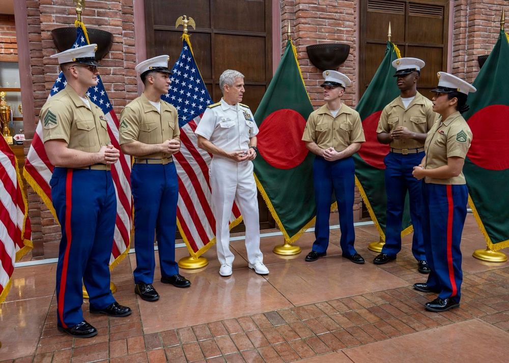 Commander, U.S. Pacific Fleet, Meets With Marine Security Detachment at U.S. Embassy in Dhaka