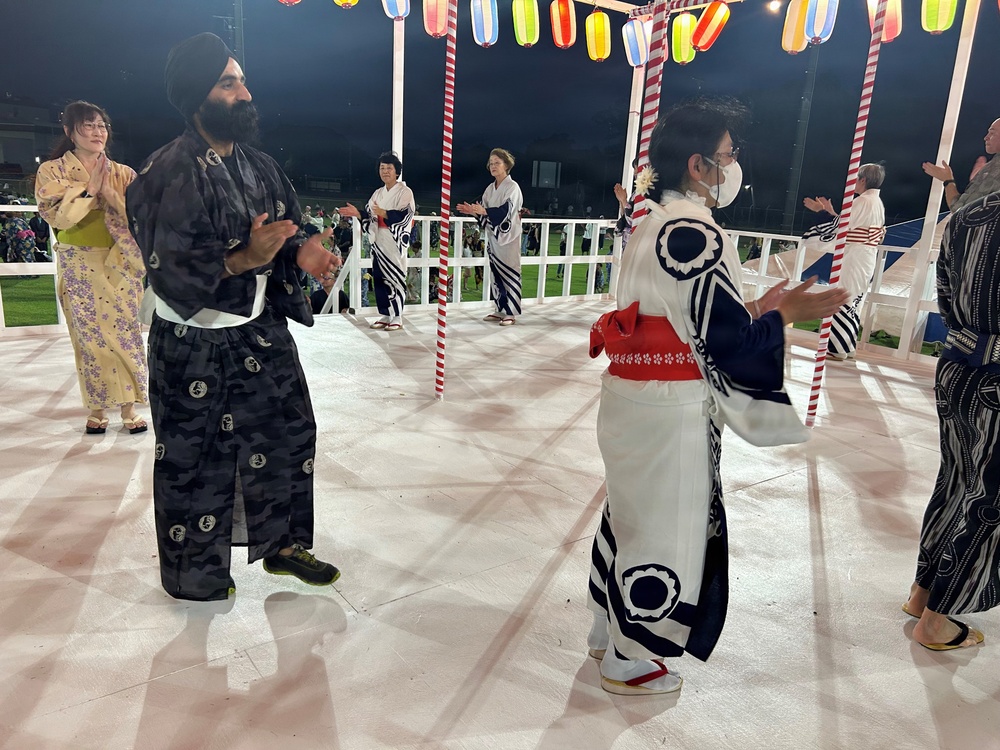 JED Deputy Commander, Lt. Col. Singh at Bon Odori dance during summer festival in Japan