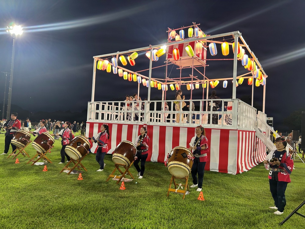 Japanese Taiko Drummers Perform at Bon Odori Festival Celebration