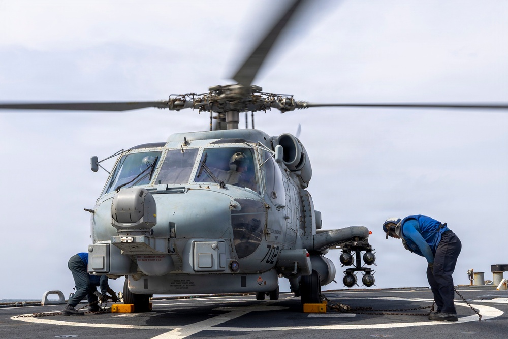 Milius conducts flight operations