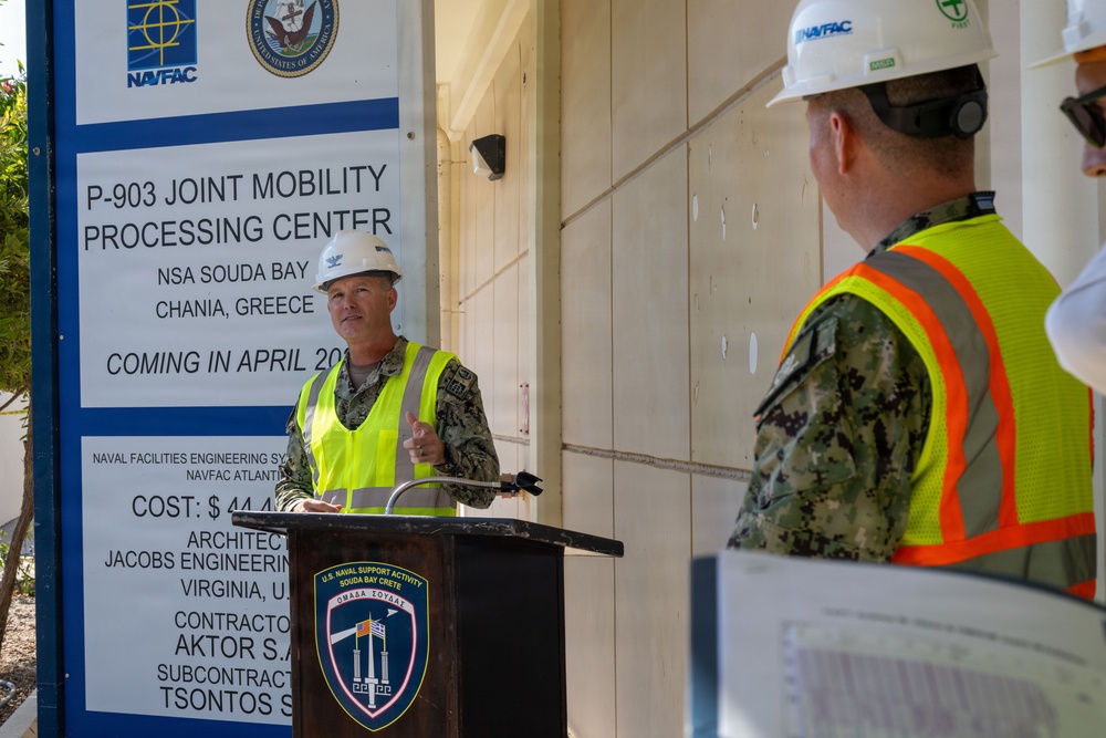 NSA Souda Bay and NAVFAC EURAFCENT Hold a Joint Mobility Processing Center Groundbreaking Ceremony