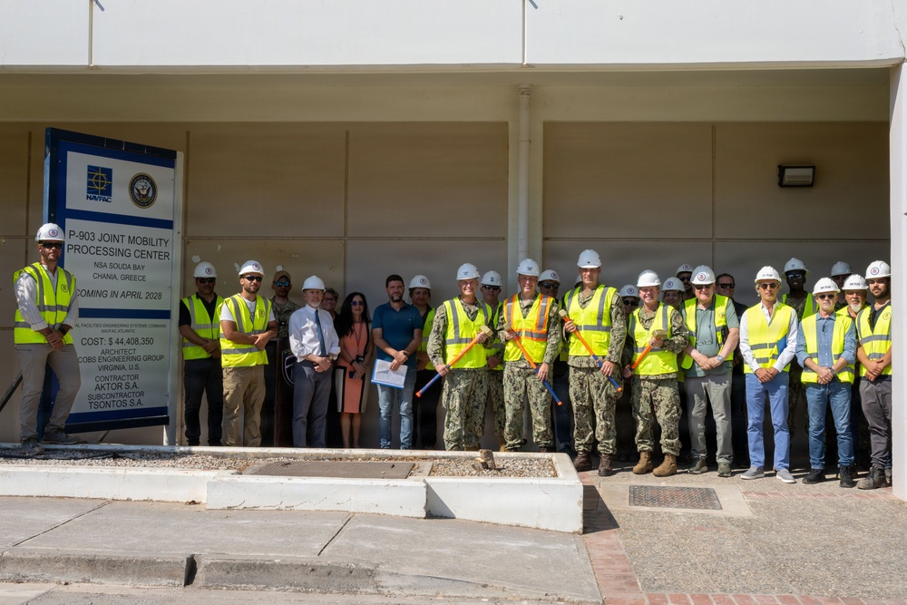 NSA Souda Bay and NAVFAC EURAFCENT Hold a Joint Mobility Processing Center Groundbreaking Ceremony
