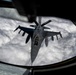 KC135 refuels F16s during routine patrol