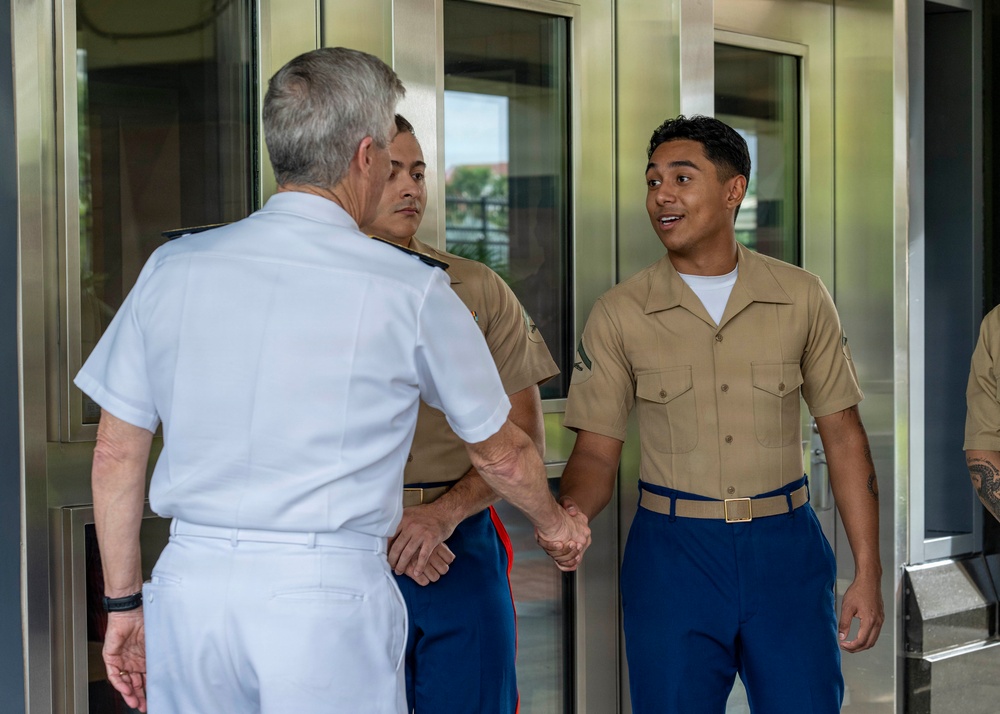 Commander, U.S. Pacific Fleet, Meets With Marine Security Detachment at U.S. Embassy to Cambodia in Phnom Penh