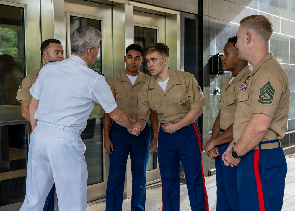 Commander, U.S. Pacific Fleet, Meets With Marine Security Detachment at U.S. Embassy to Cambodia in Phnom Penh