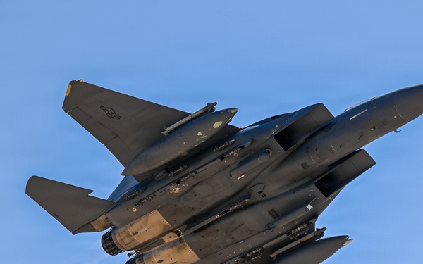 F-15E Strike Eagles take off in support of U.S. Central Command AOR