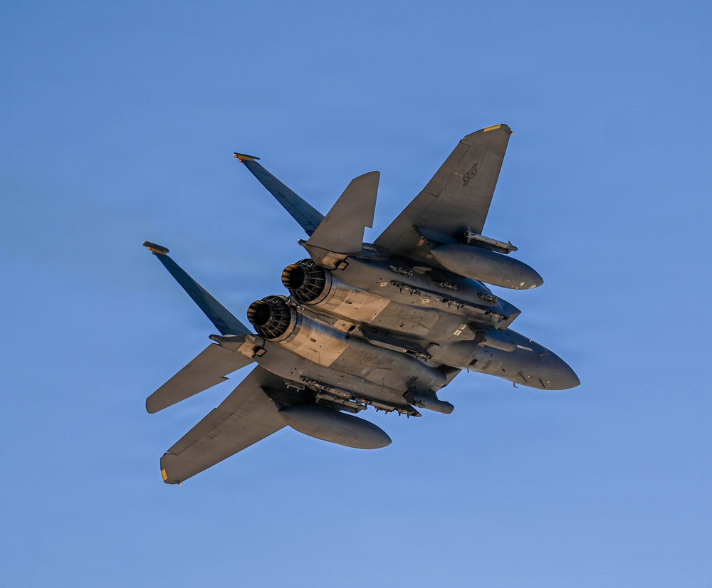 F-15E Strike Eagles take off in support of U.S. Central Command AOR