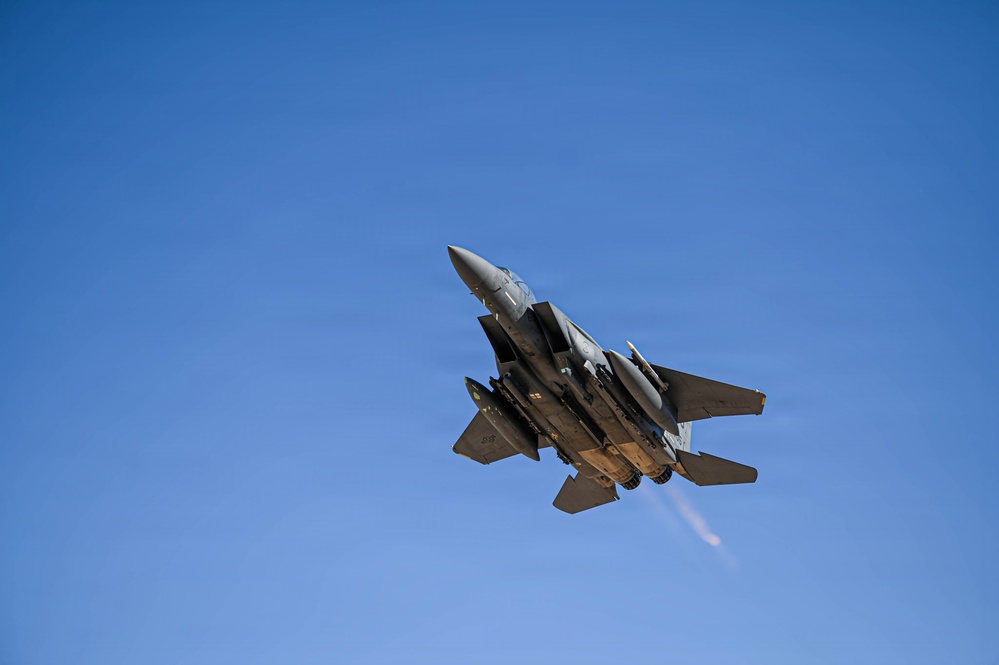 F-15E Strike Eagles take off in support of U.S. Central Command AOR