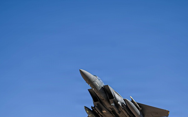 F-15E Strike Eagles take off in support of U.S. Central Command AOR