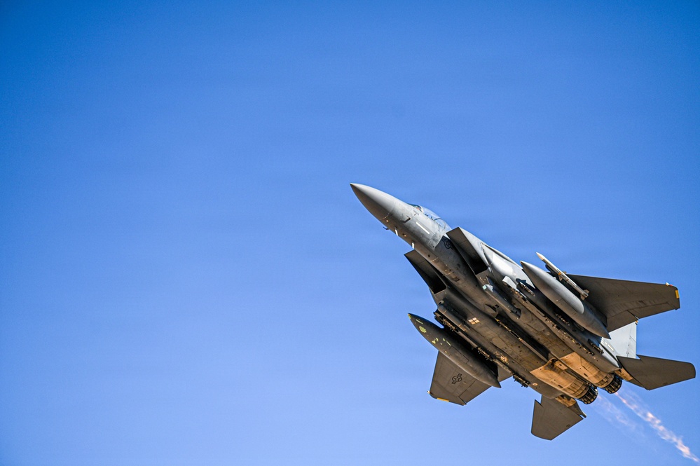 F-15E Strike Eagles take off in support of U.S. Central Command AOR