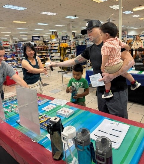 Military families participate in back-to-school festivities at their local NEX